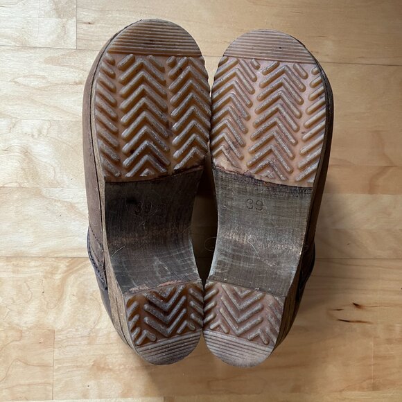 Sanita Wooden Brown Clogs Size 39 / US 8-8.5 - Picture 7 of 8